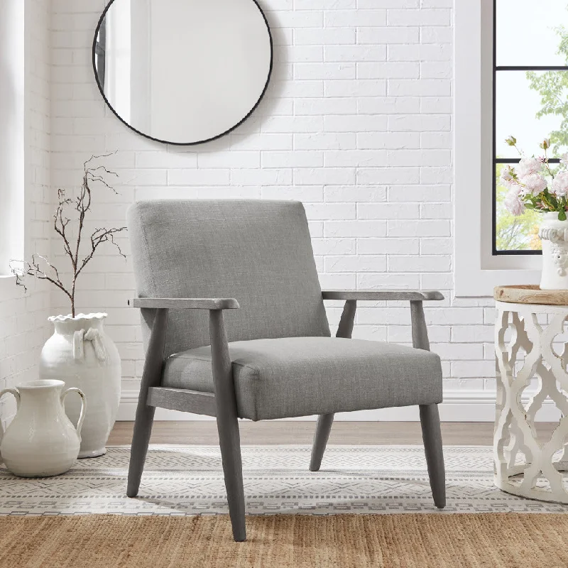 30" Gray Linen Arm Chair