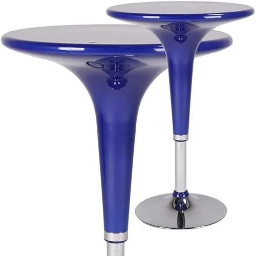 Chrome Bar Cocktail Table Blue