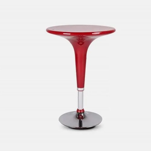 Chrome Bar Cocktail Table Red