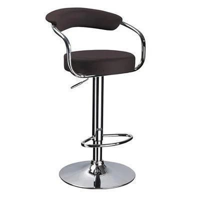 Chrome Bar Stool with backrest - Black