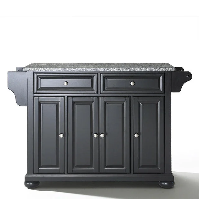 Crosley Kitchen Island - Alexandria - Solid Granite - Black