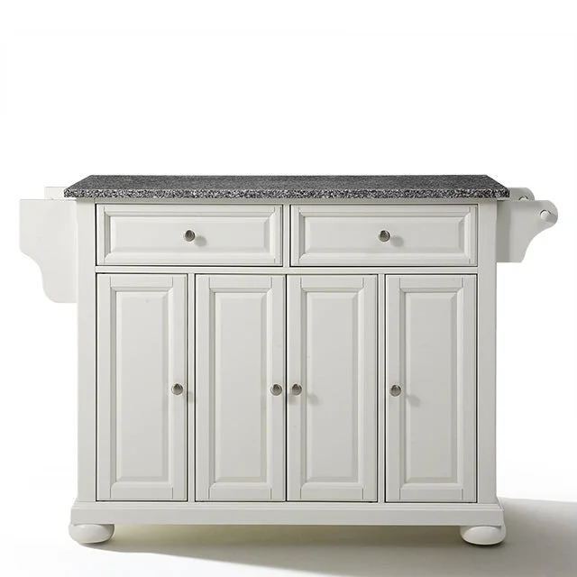 Crosley Kitchen Island - Alexandria - Solid Granite - White