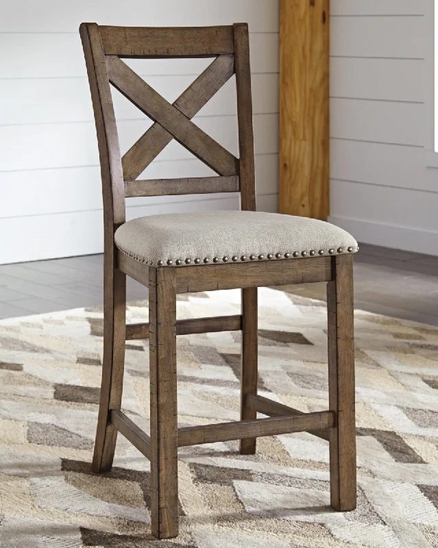 Moriville Upholstered Barstool (2/CN) Beige by Ashley Furniture