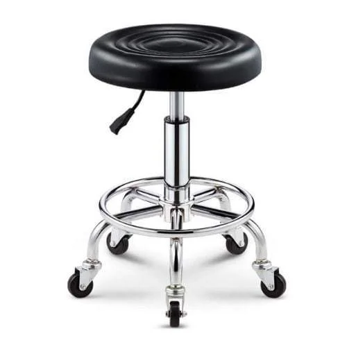 Mobile Round Bar Stool - Black