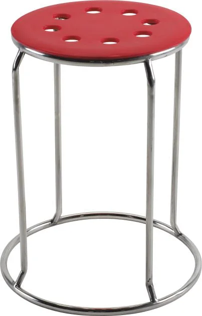 Round Chrome Fiber Top Stool