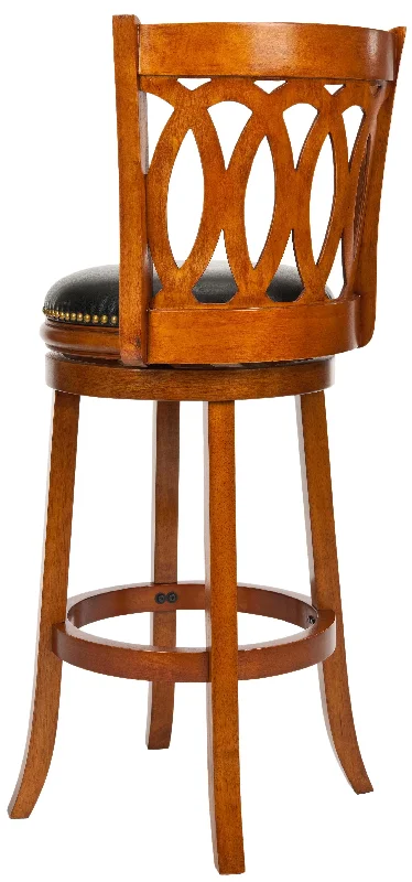 Safavieh Anna Swivel Bar Stool Dark Oak